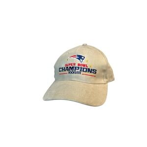 Vintage New England Patriots Super Bowl 38‎ Champions strapback hat Khaki Beige